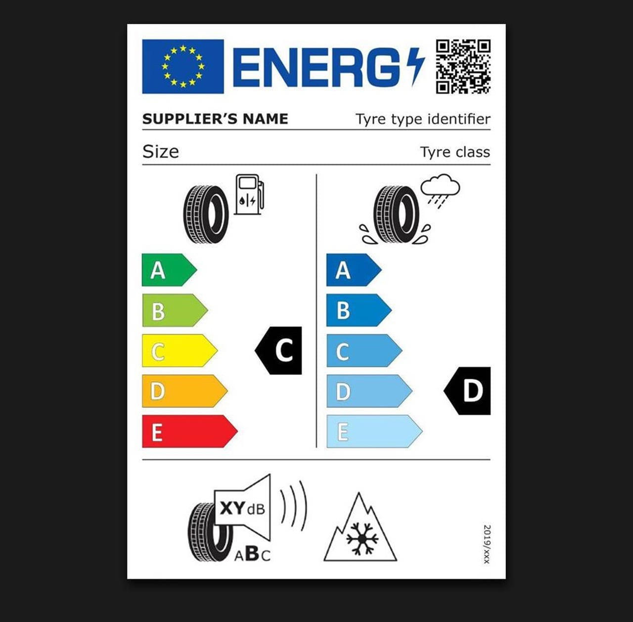 Bandenlabel voorbeeld