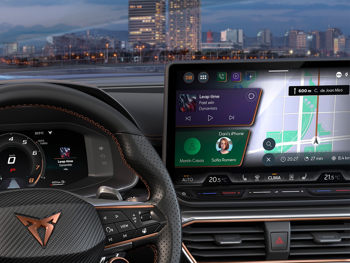 Close-up van het dashboard van de CUPRA Formentor.